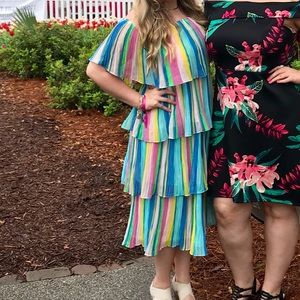 Bright striped tier dress